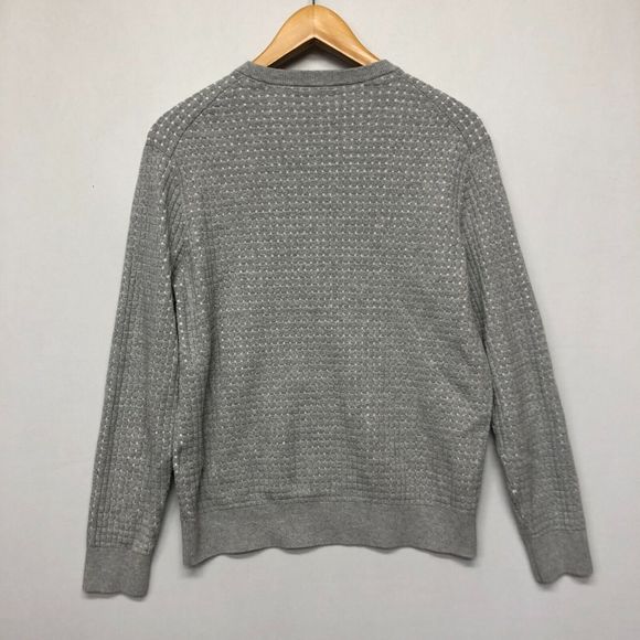 Michael Kors Men Long Sleeve Textured Cotton Knit Sweater Size Medium M123 -22 - Picture 13 of 13